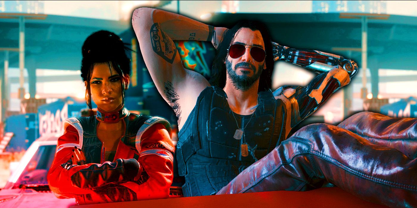 Cyberpunk 2077 Johnny Silverhand looking cool with Panam