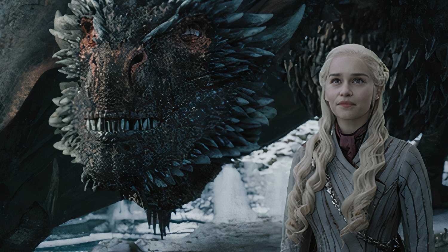 Daenerys with Drogon in Game of Thrones