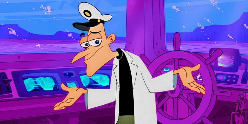 Dan Povenmire as Doofenshmirtz from Phineas and Ferb in a submarine