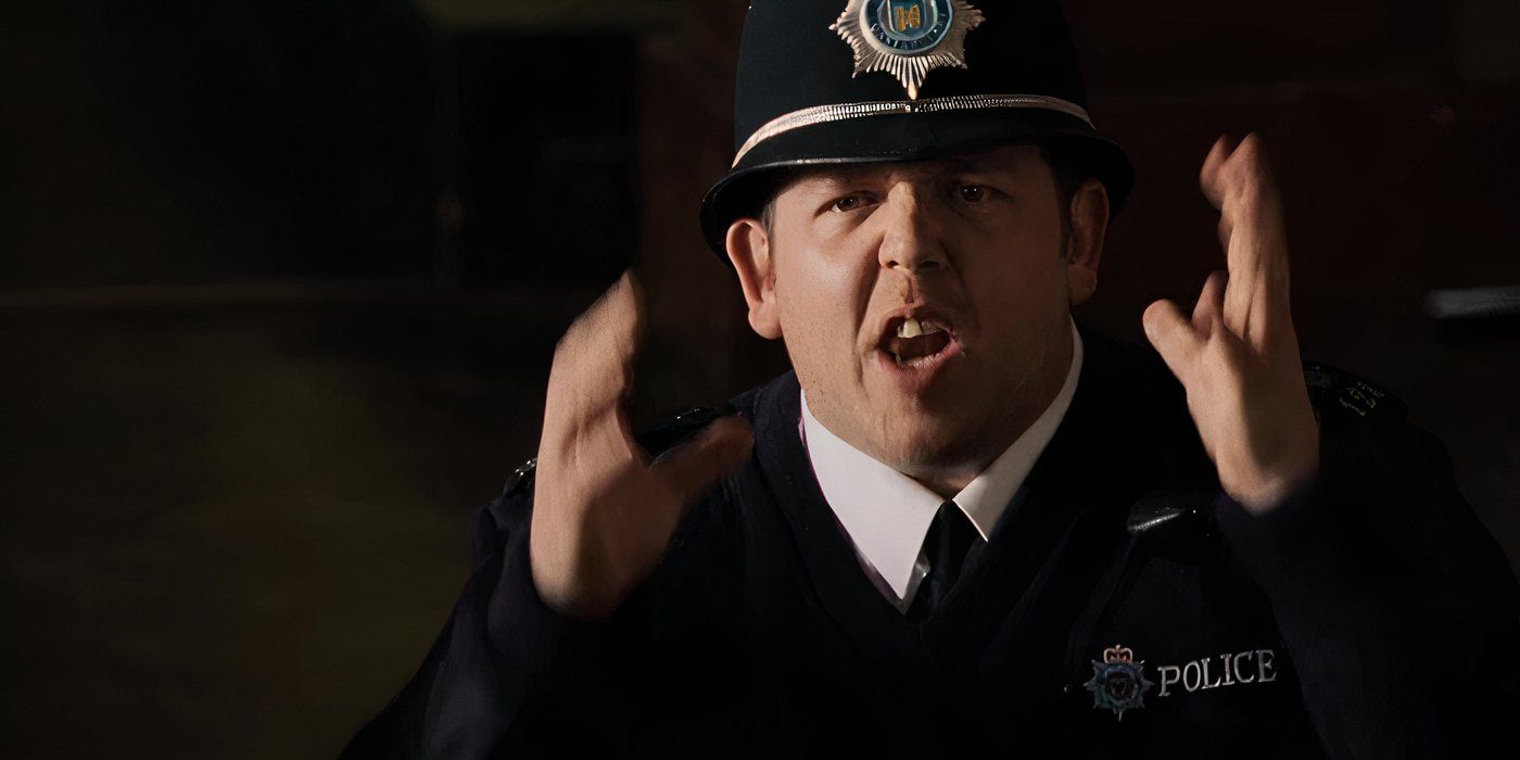 Danny asks if you can make a mans head blow up by shooting it in Hot Fuzz