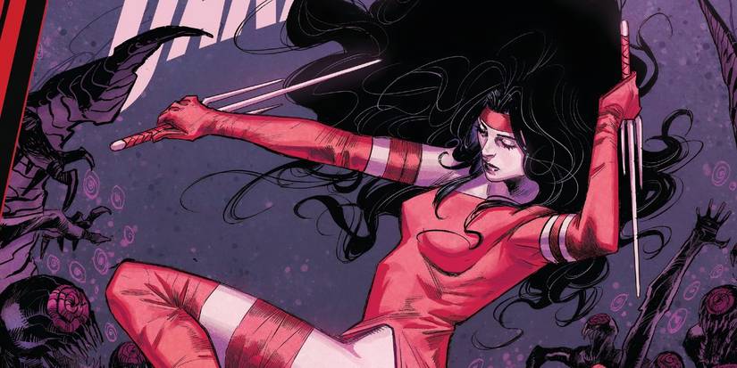 Elektra fighting a horde of symbiotes in the King in Black event.