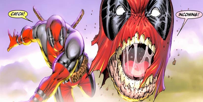Deadpool throwing Headpool.