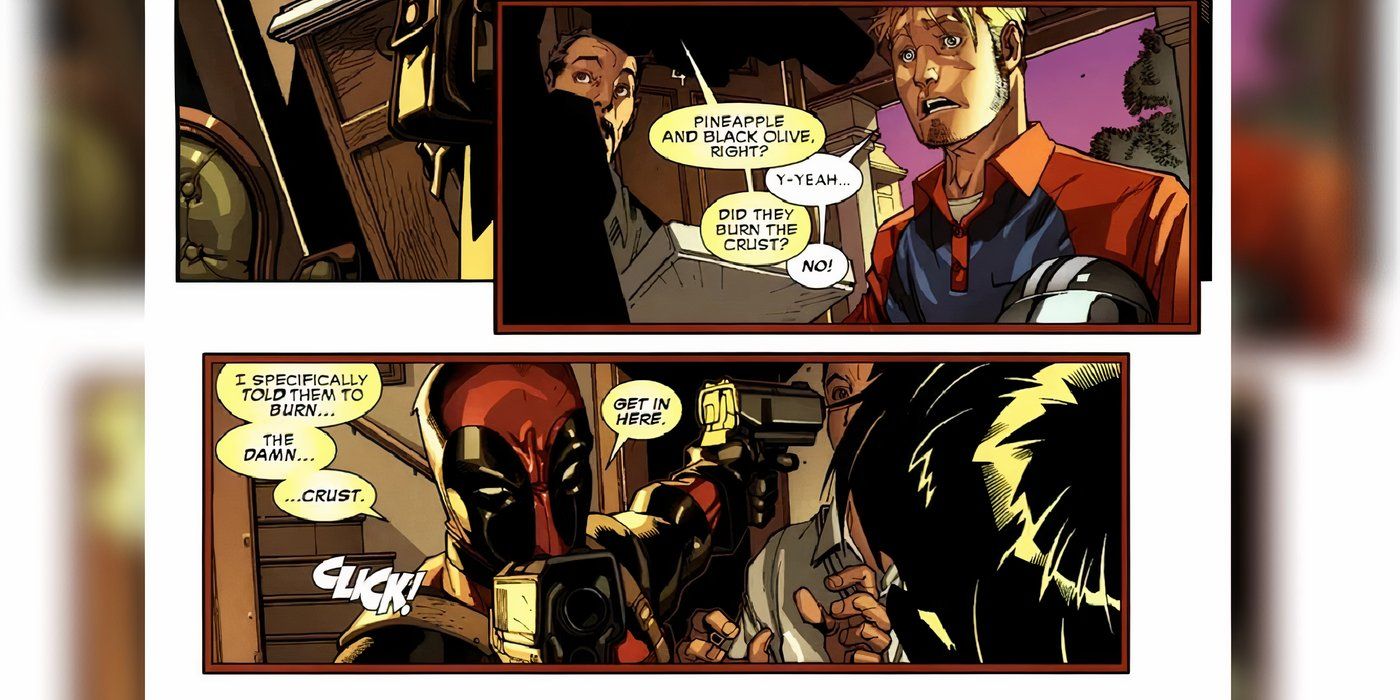 Deadpool orders a pizza in Deadpool comics