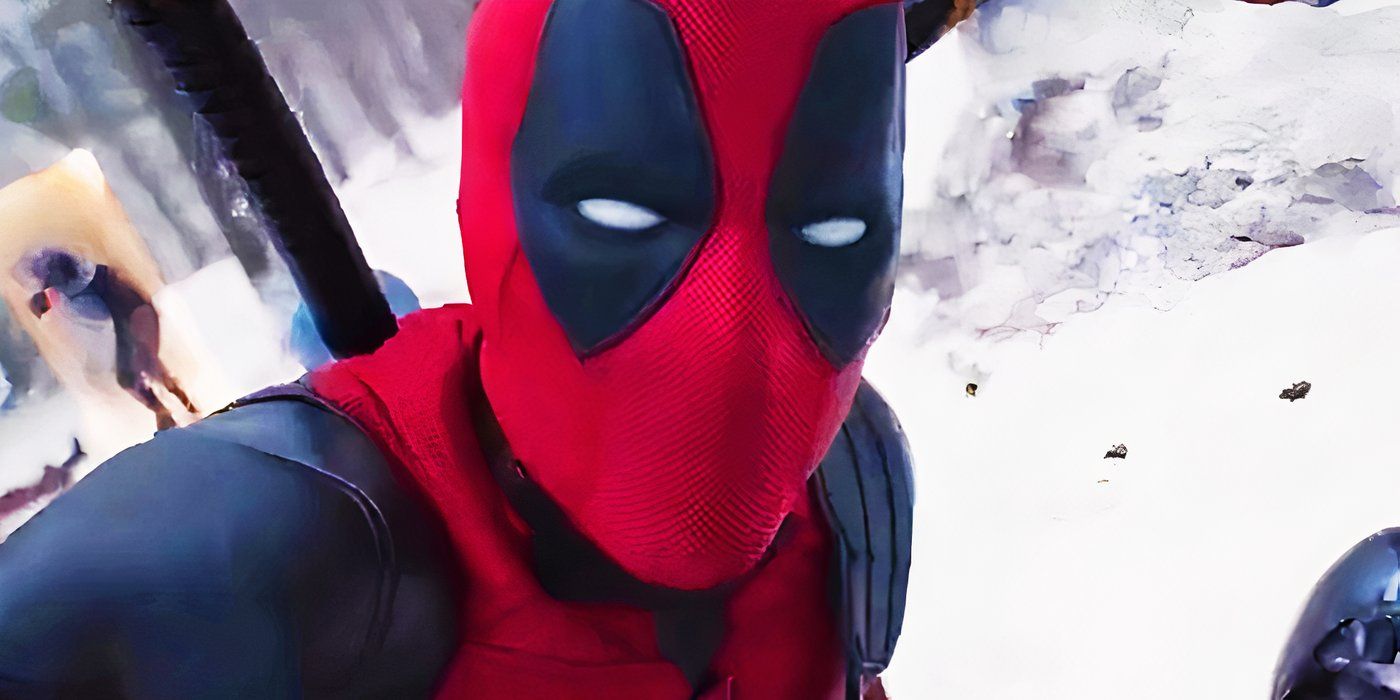 Deadpool tirando uma selfie na floresta em Deadpool & Wolverine