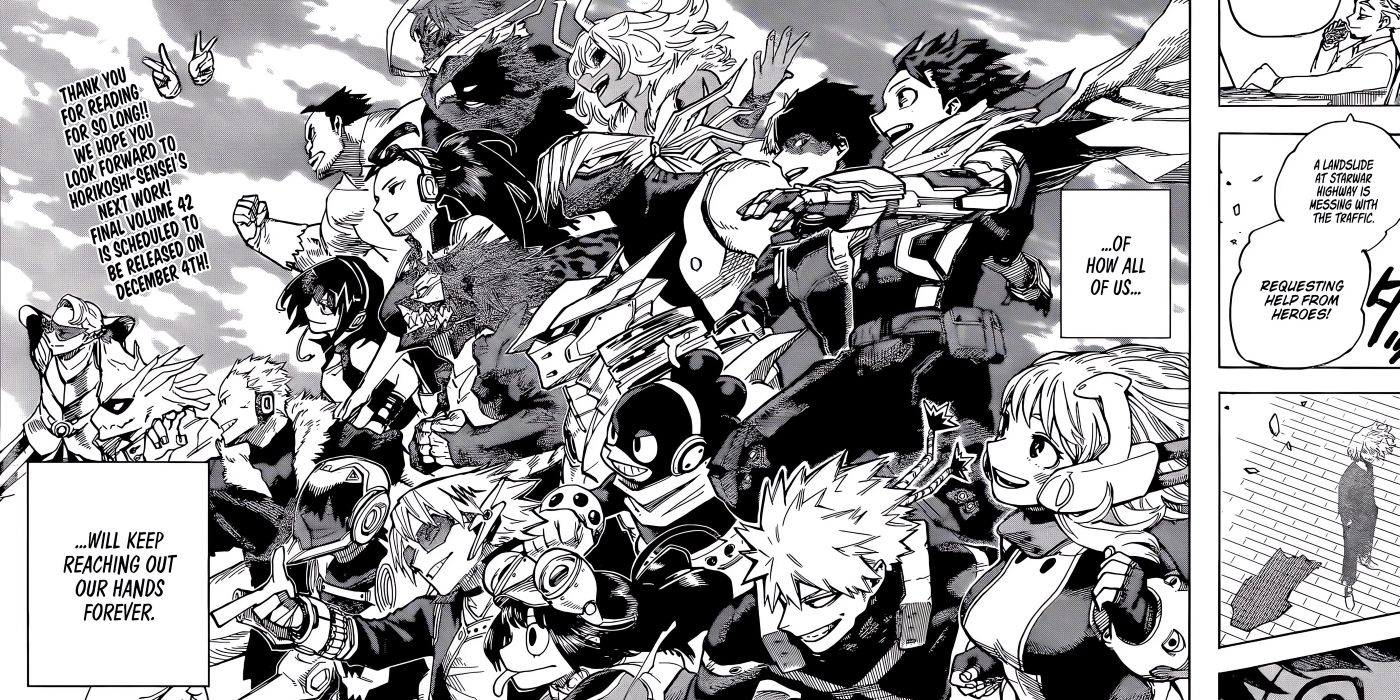 Deku and his friends prepared to go save people as heroes during the last pages of My Hero Academia chapter 430. 