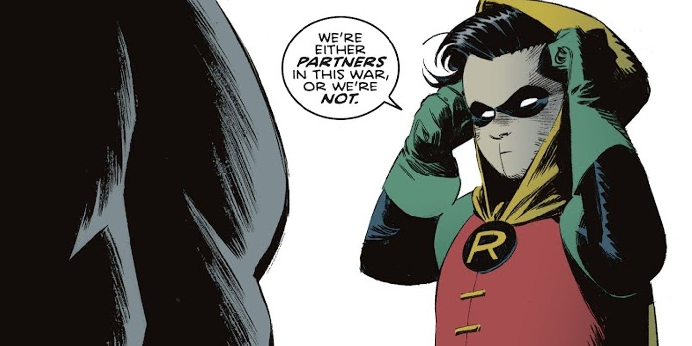 Dick Grayson as Robin wants to tag along with Batman to fight Mr. Freeze