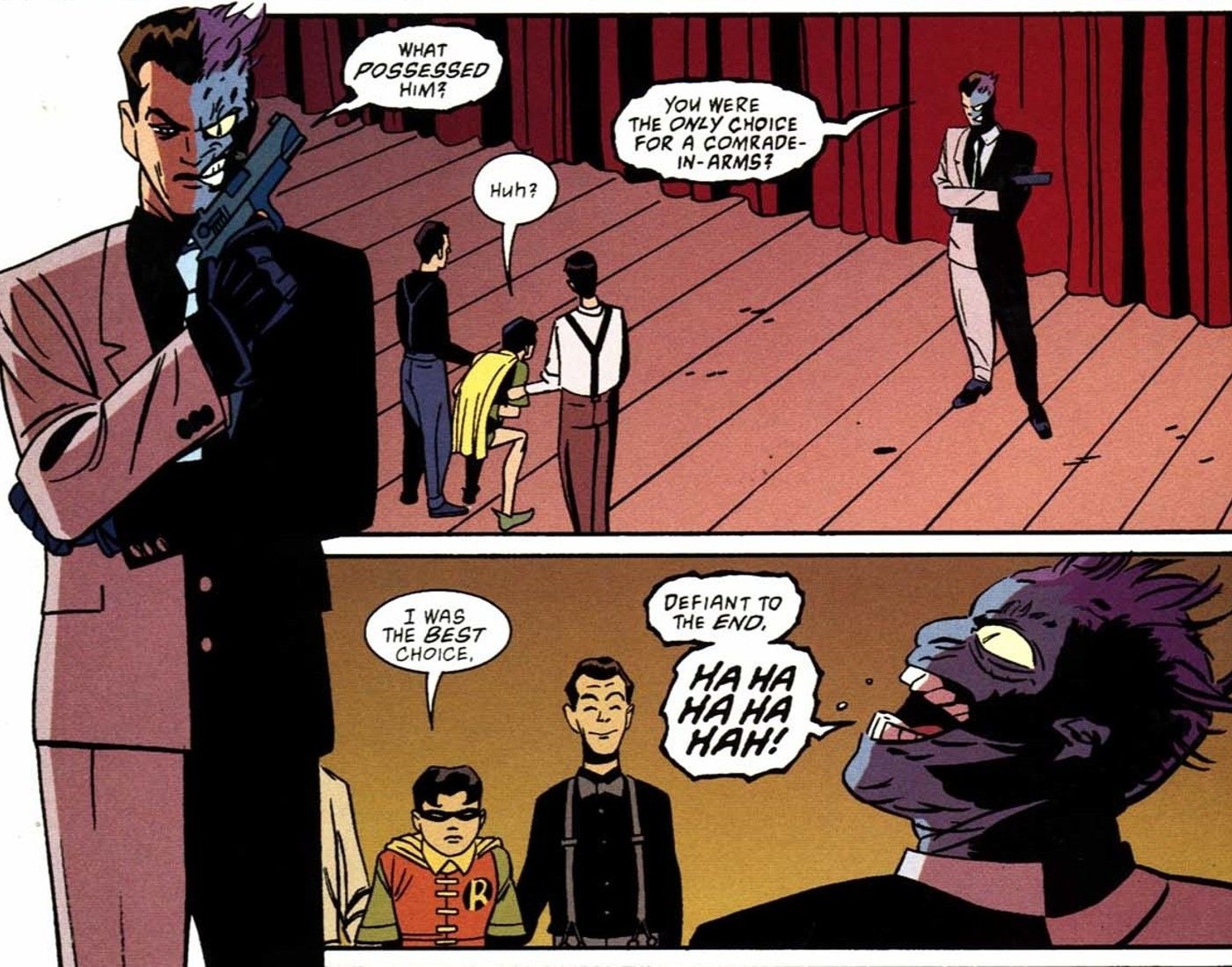 Dick Grayson tells Two-Face he's the best Robin