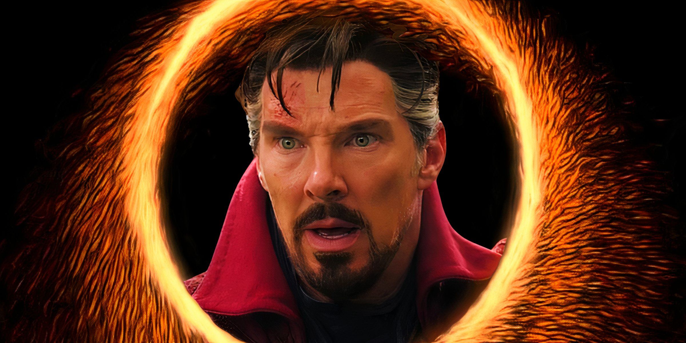 Benedict Cumberbatch as Doctor Strange in a magical portal