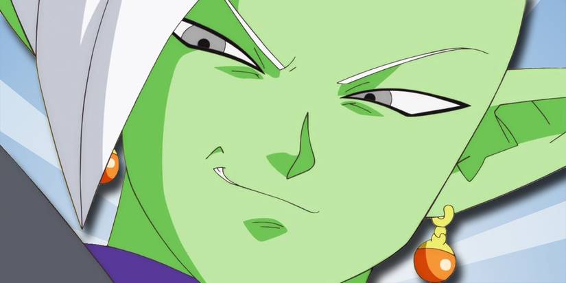 Zamasu with an evil smile on his face.