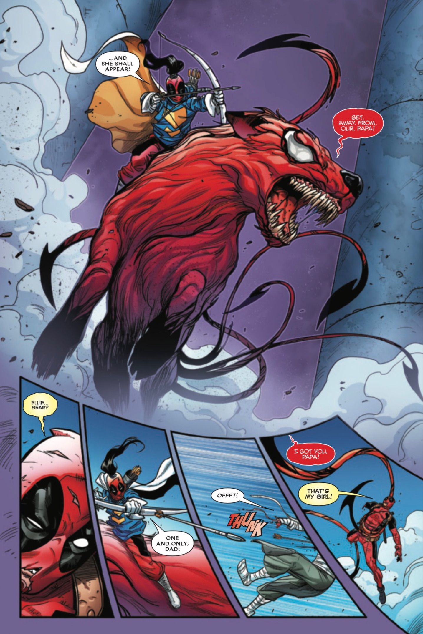 Ellie y Queen salvan a su padre en Deadpool #5 de Cody Ziglar y Andrea DiVito