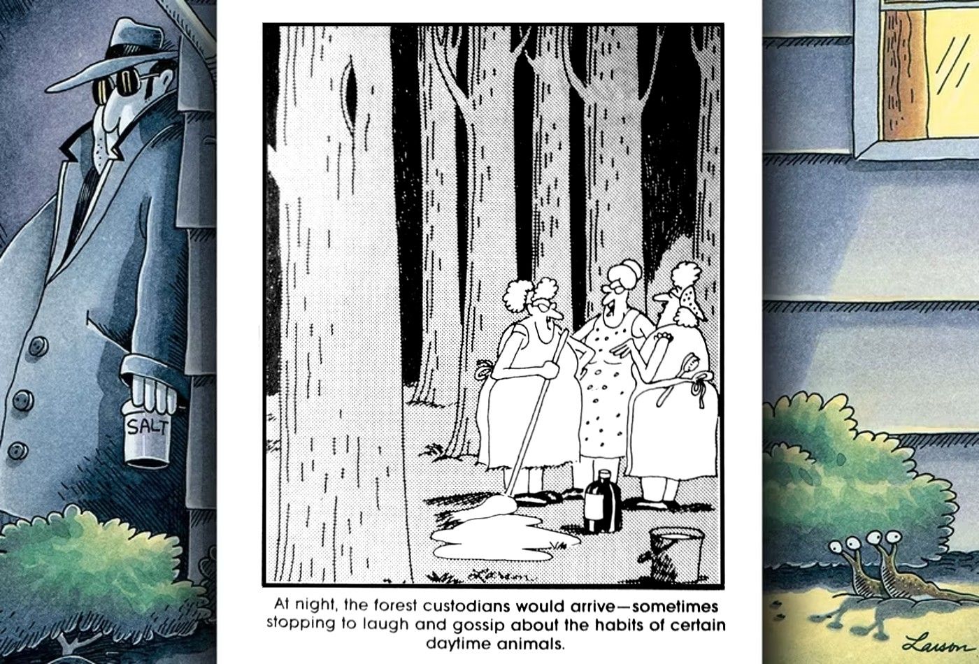 Comic auf der anderen Seite, in dem der Wald einen klatschenden Wächter hat