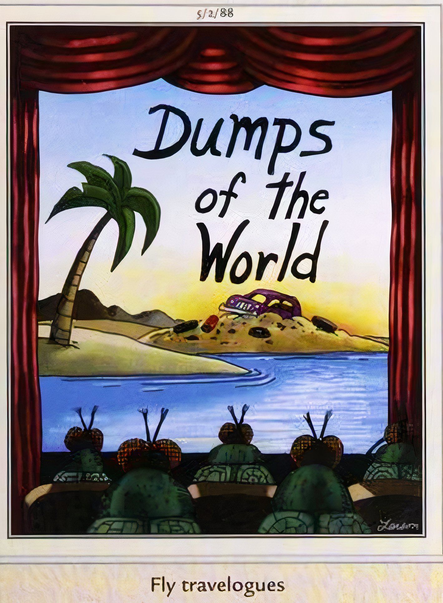 Far Side, 2 de maio de 1988, voa em um cinema assistindo a um filme chamado Dumps of the World