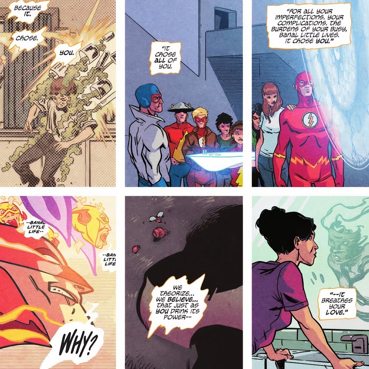 Painéis de quadrinhos: a família Flash se reúne enquanto Wally West descobre que a Speed ​​​​Force precisa de seu amor.