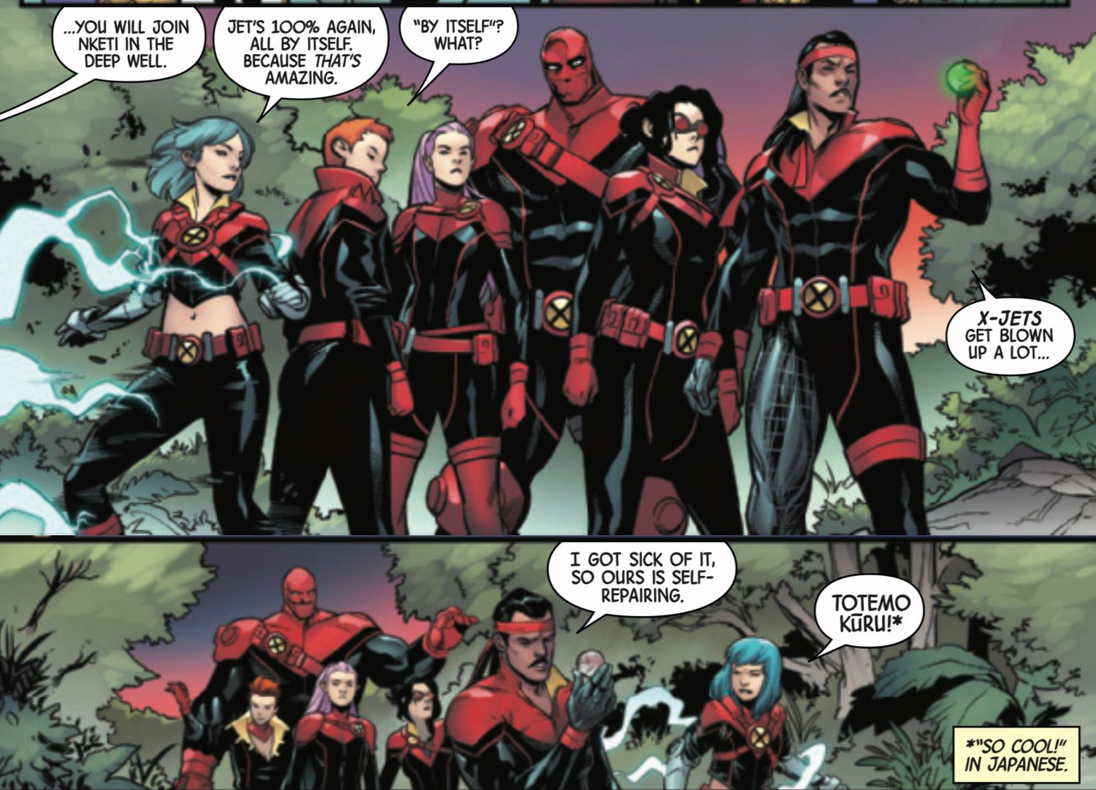 Forge explica o X-Jet auto-reparável em X-Force #2 Por Geoffrey Thorne e Marcus To