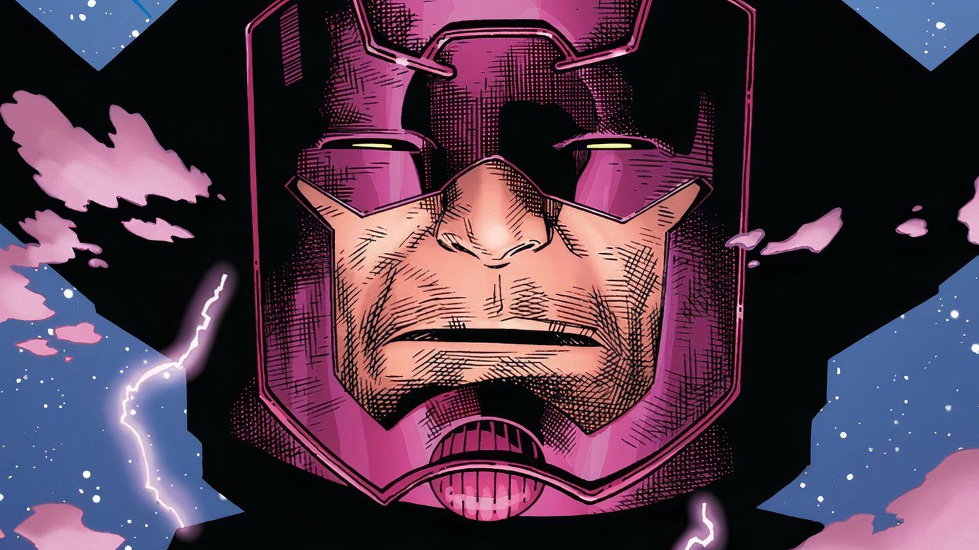 Close da cabeça de Galactus, semicerrando os olhos.