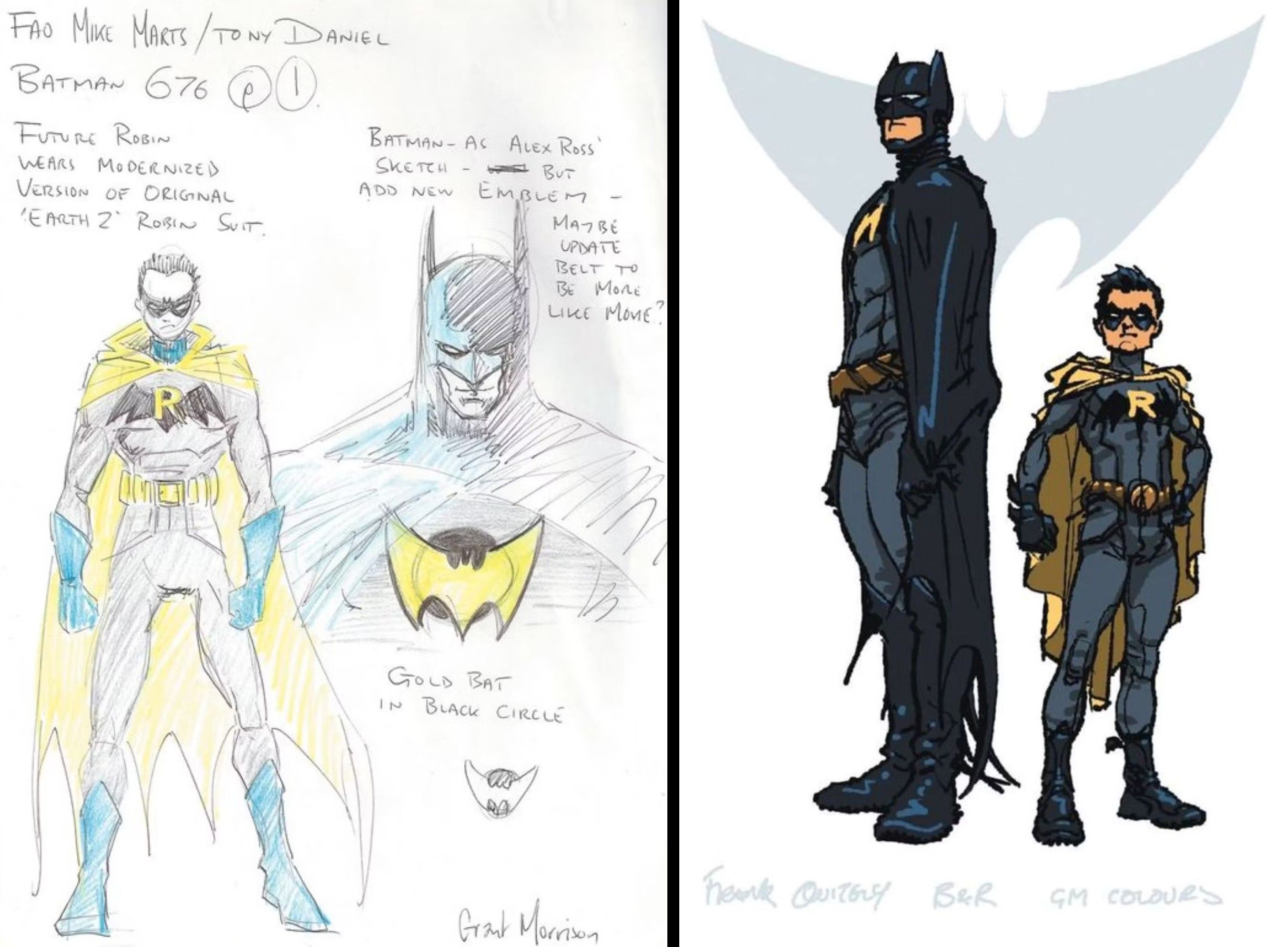 Conceda os designs de Batman e Robin de Morrison