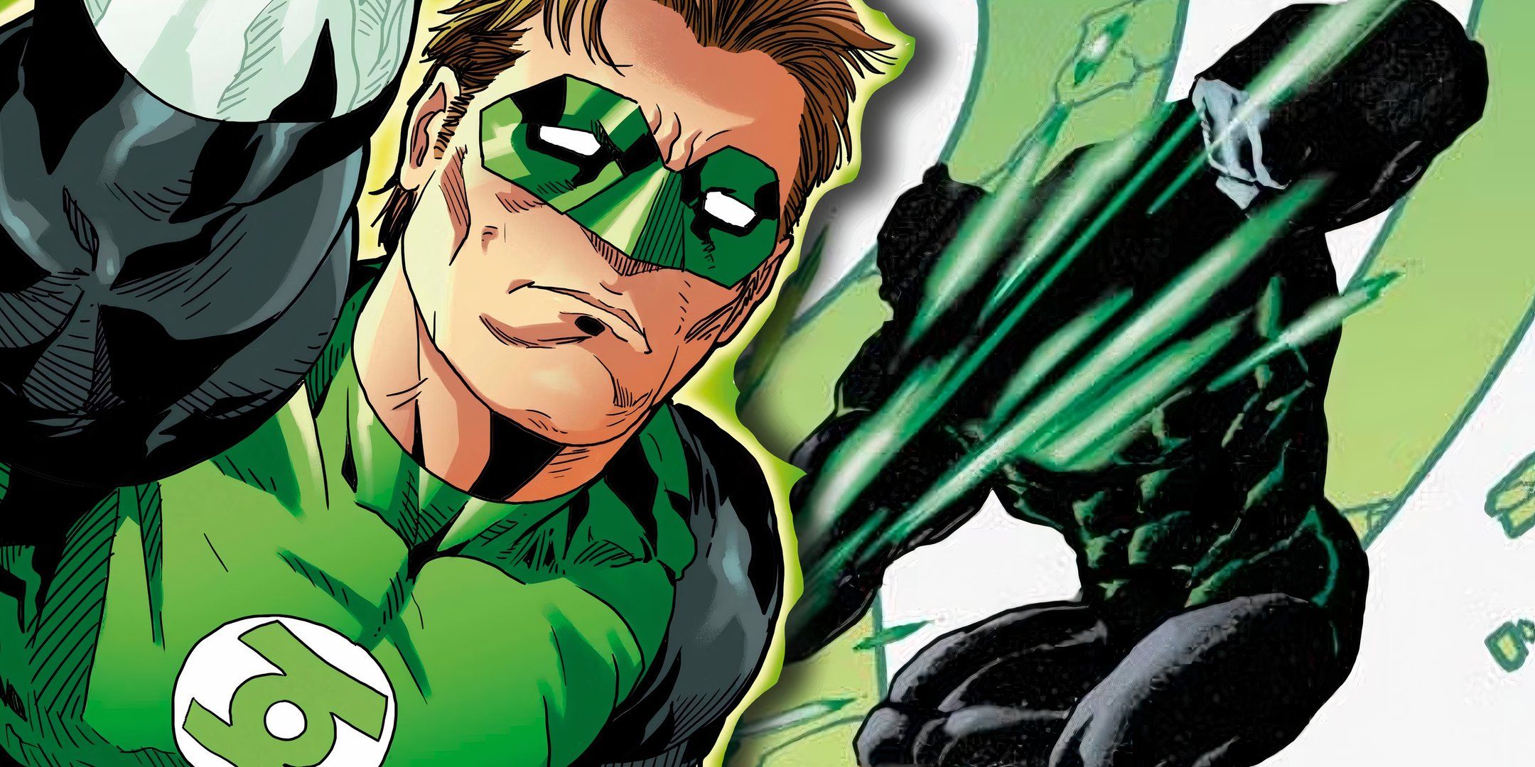 Green Lantern (left) and the silhouette of Kilowog (right.)