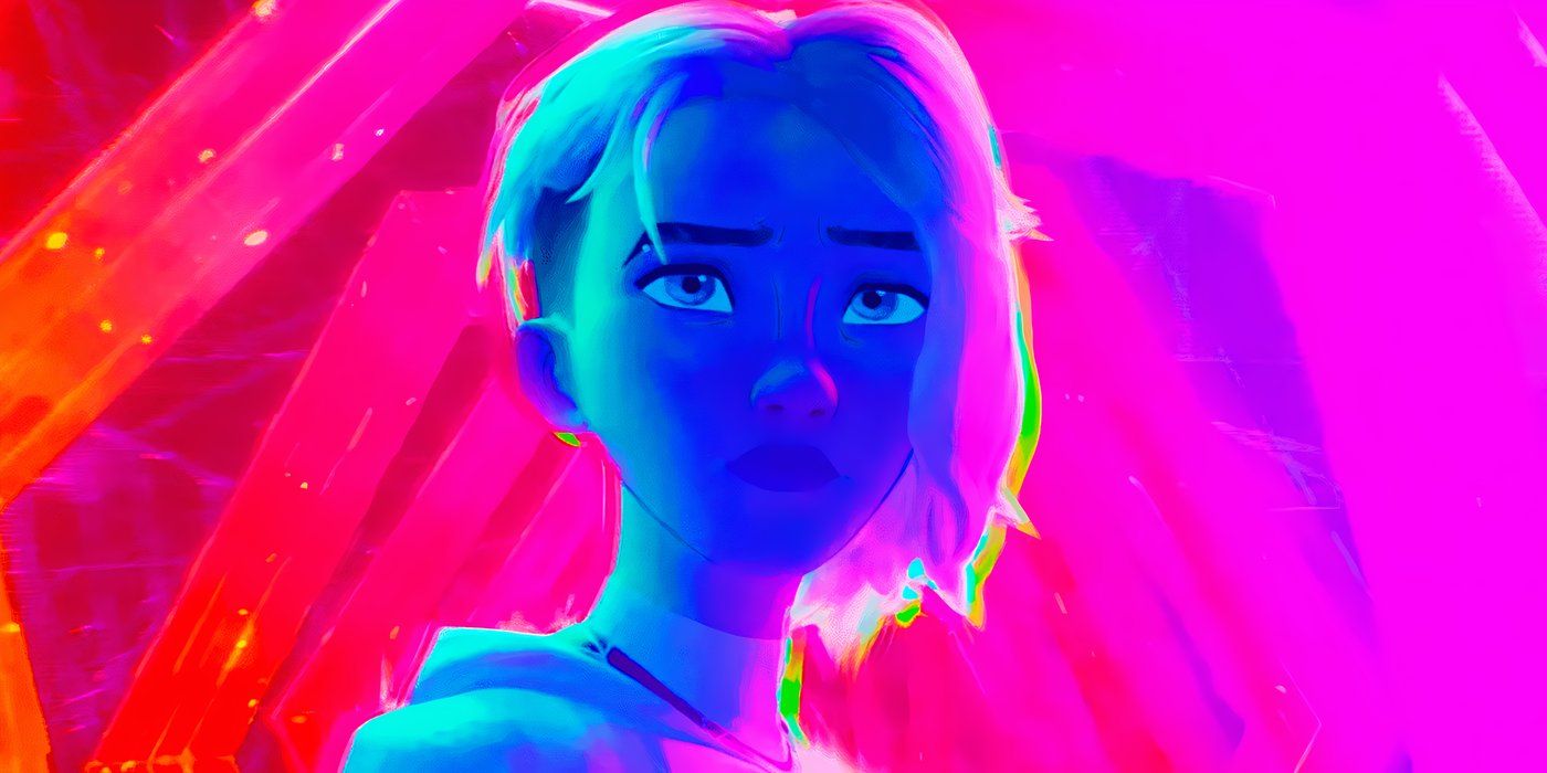 Gwen Stacy going through a portal in Spider-Man Across the Spider-Verse