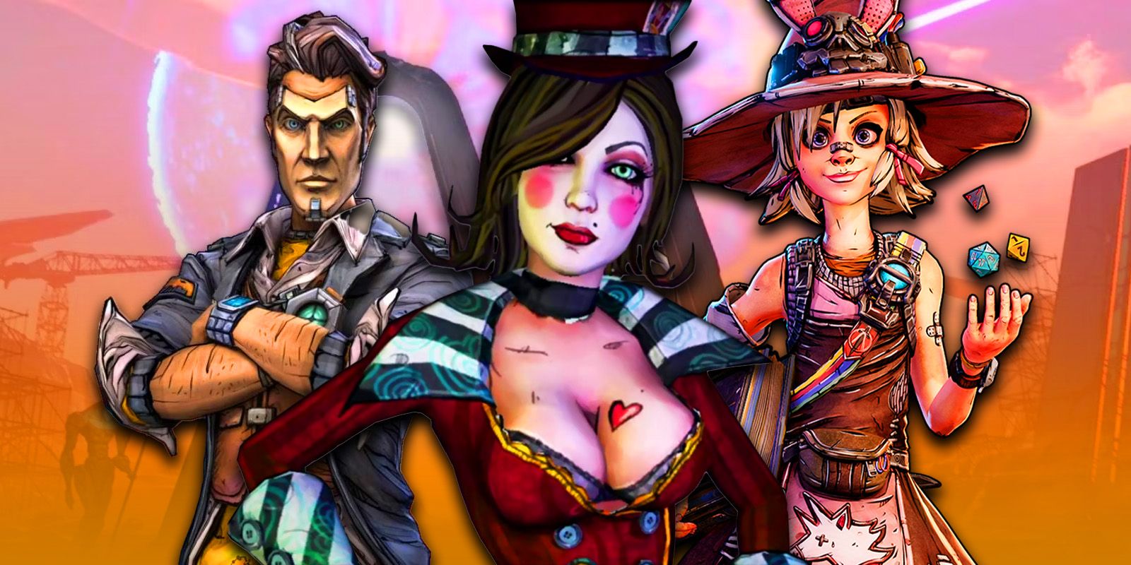 Handsome Jack, Tiny Tina, Mad Moxxi from Borderlands