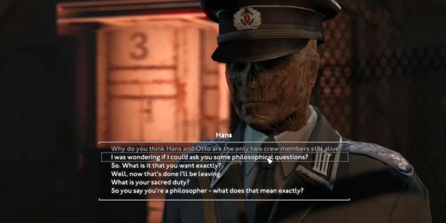 Hans' dialogue menu from Fallout London