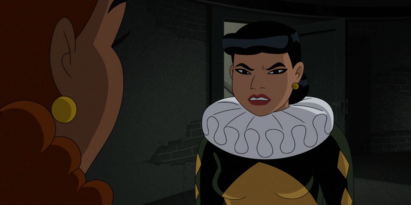 Harley Quinn confronts Barbara Gordon in The Caped Crusader