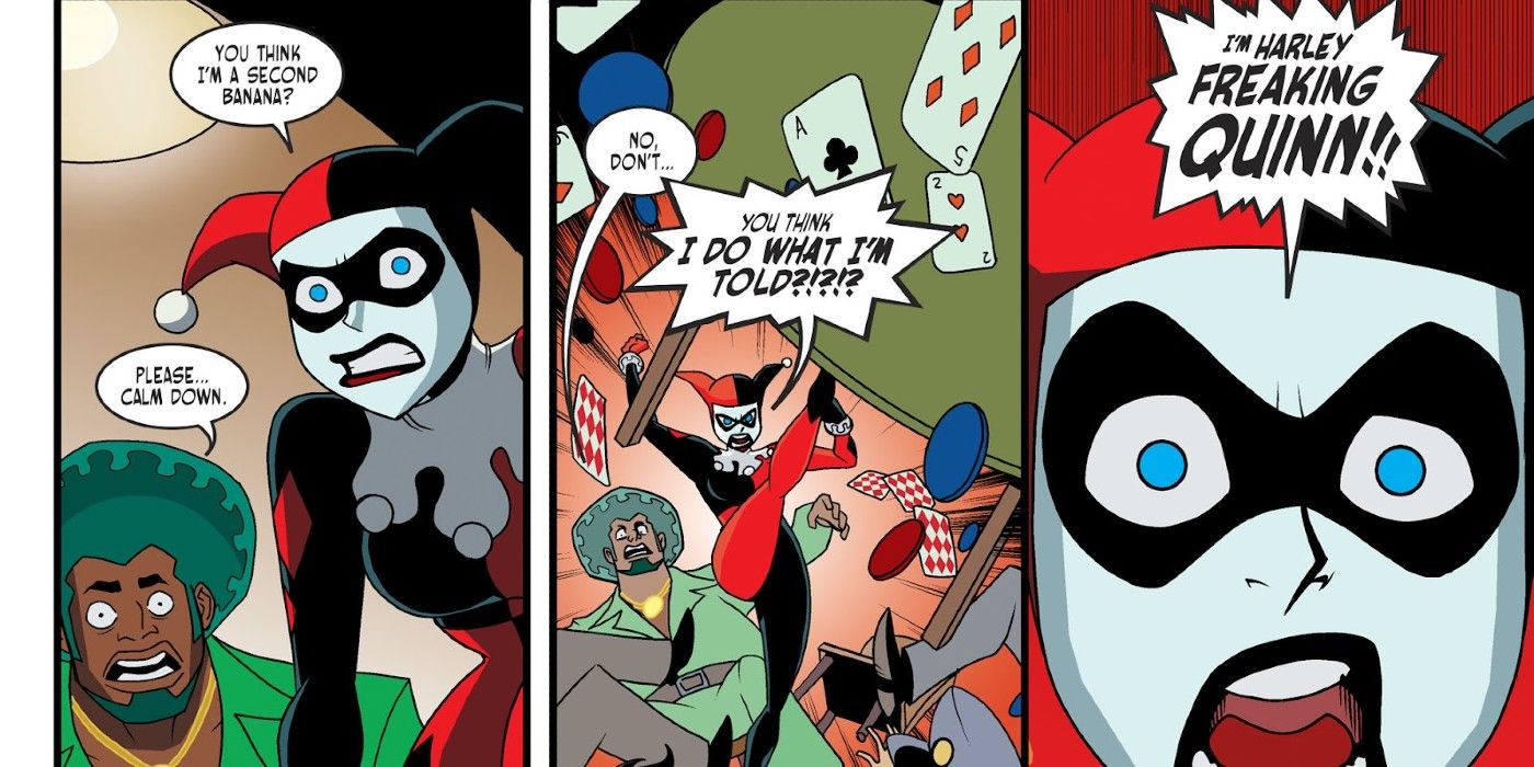 Harley Quinn causes a scene at henchman poker night