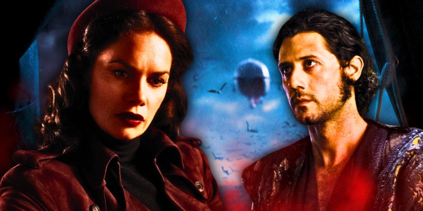 Ruth Wilson as Mrs. Coulter in His Dark Materials and Hale Appleman as Eliot in The Magicians