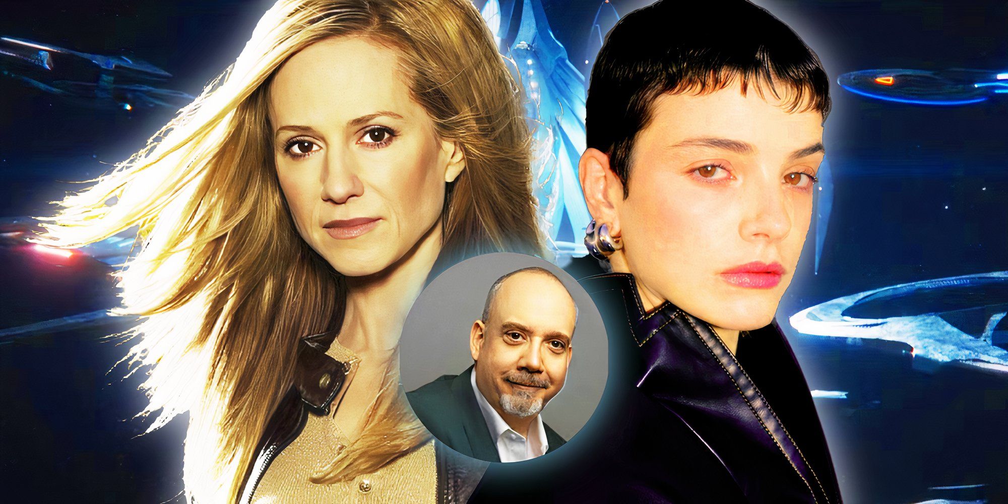 Holly Hunter, Zoe Steiner ir Paul Giamatti filme „Star Trek: Starfleet Academy“.