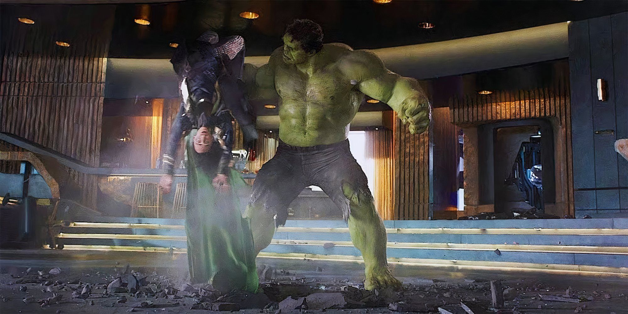 Hulk attacking Loki in Avengers