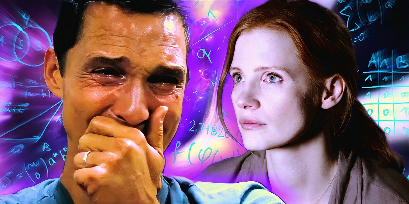 Matthew McConaughey as Cooper and Jessica Chastain as Murph in Interstellar