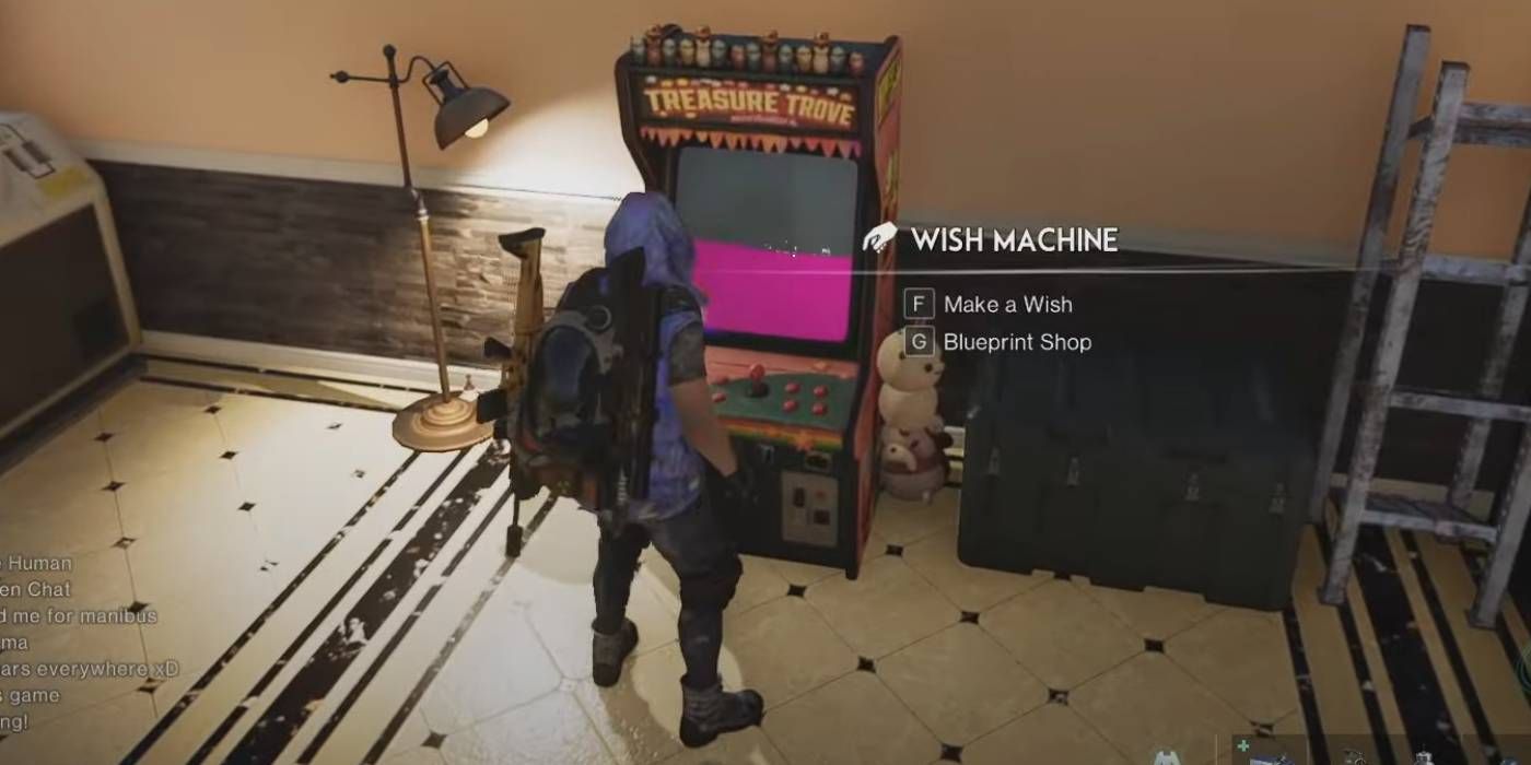 Once Human Wish Machine options for the player to make a wish or go to the Blueprint Shop