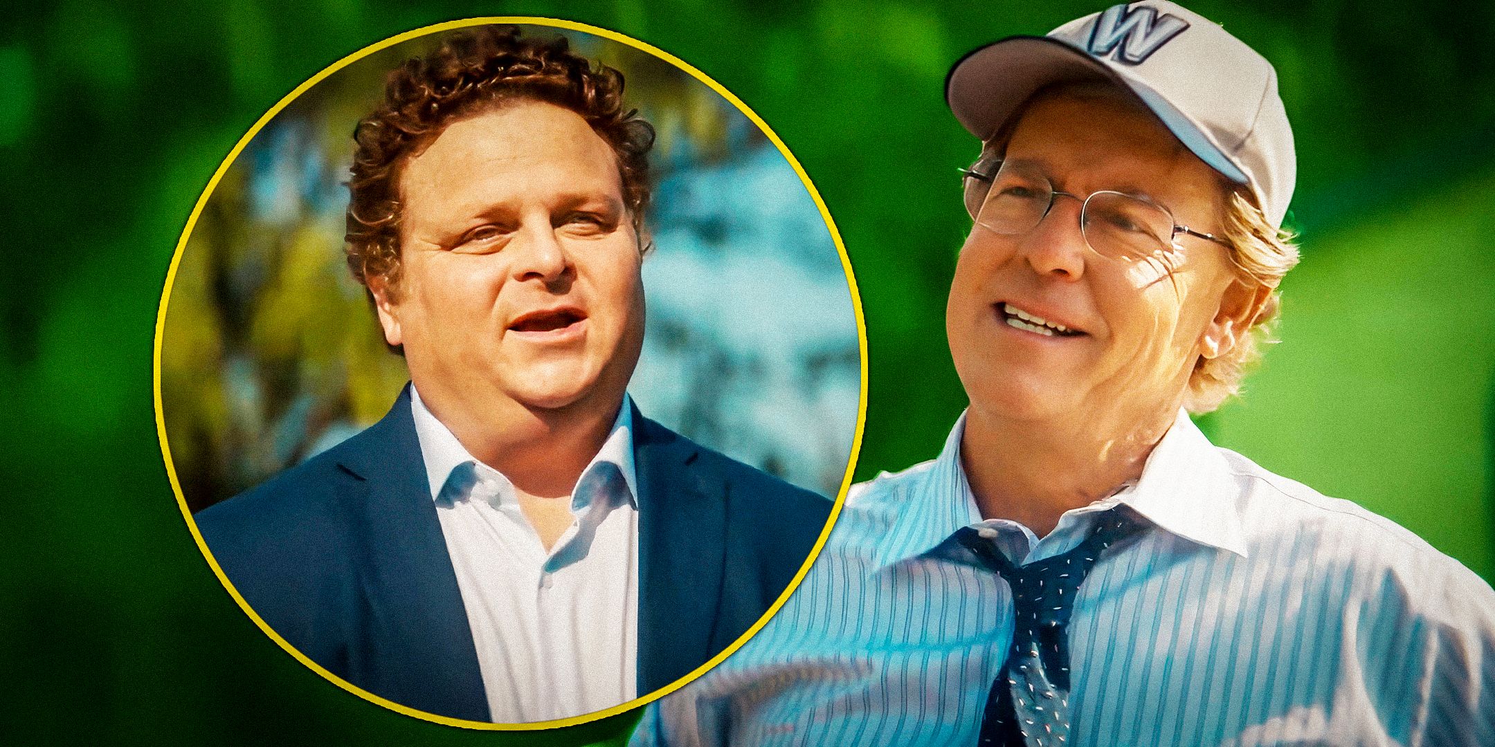 Greg Kinner in a baseball cap grimacing at another character in You Gotta Believe