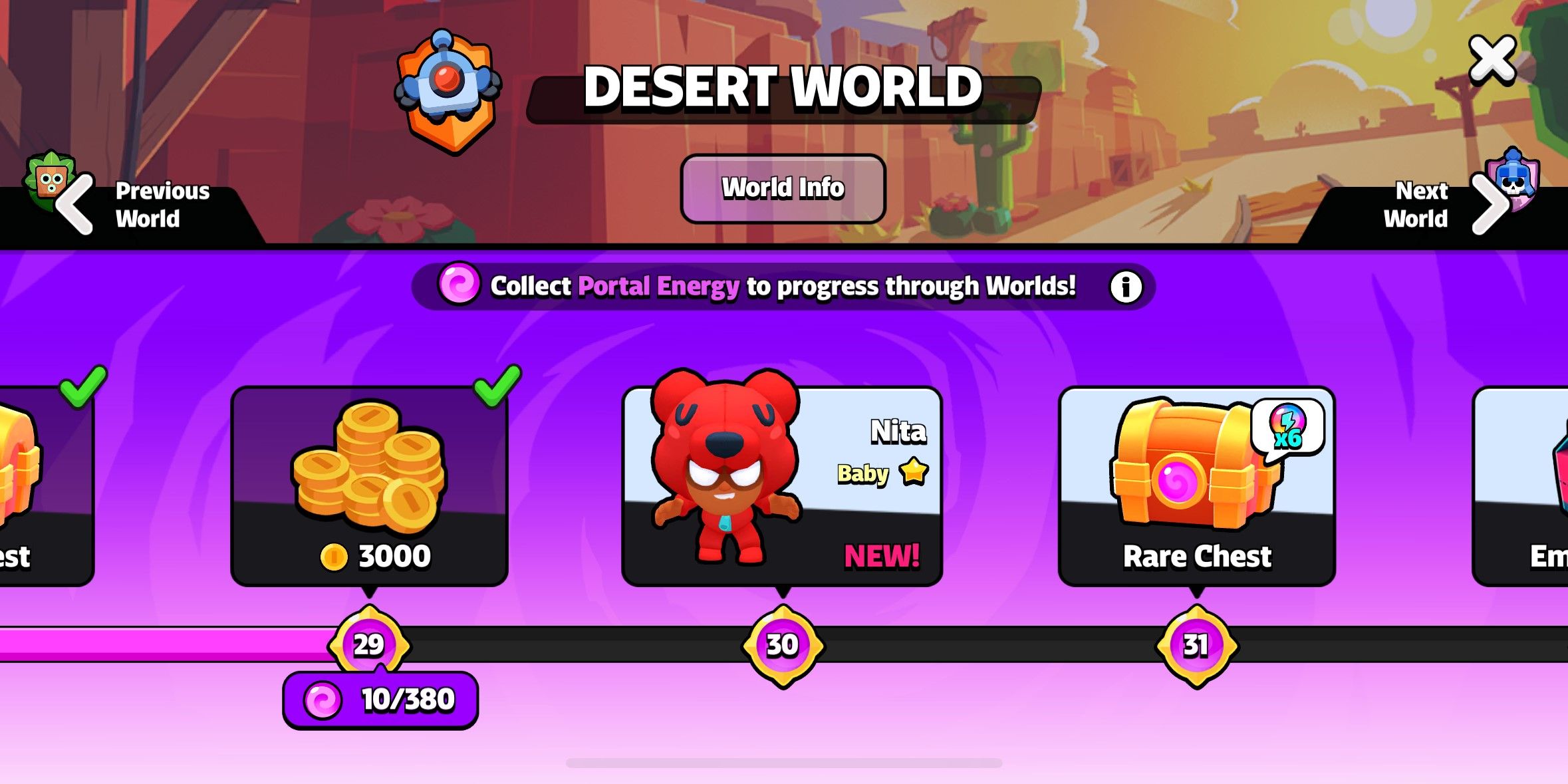 The Desert World Experience Reward Card in Squad Busters.