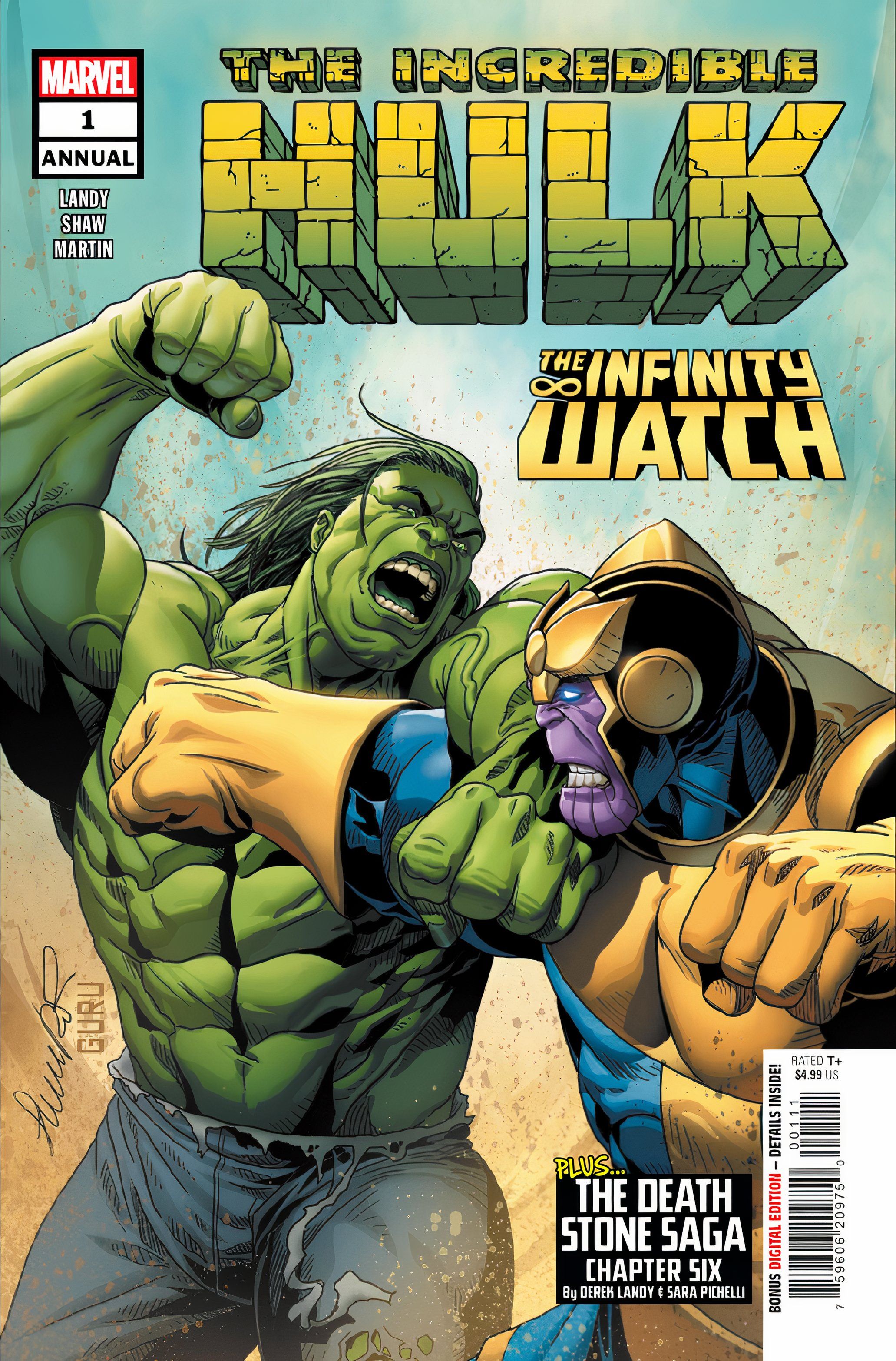 Incredible Hulk Annual 1 COVER, com Hulk e Thanos