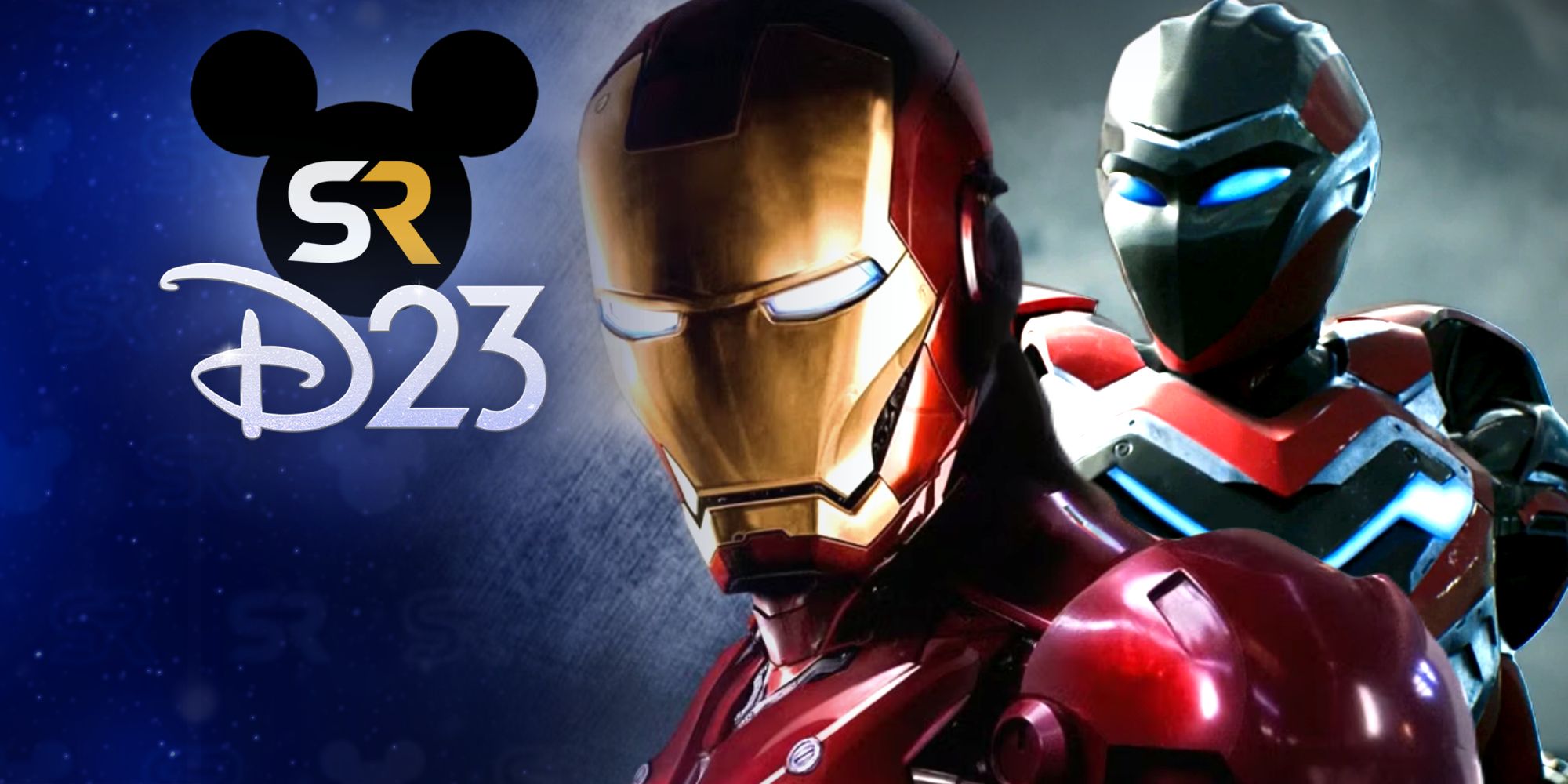 Iron Man Mark 4 armor next to Riri Williams' Ironheart Wakanda Forever armor