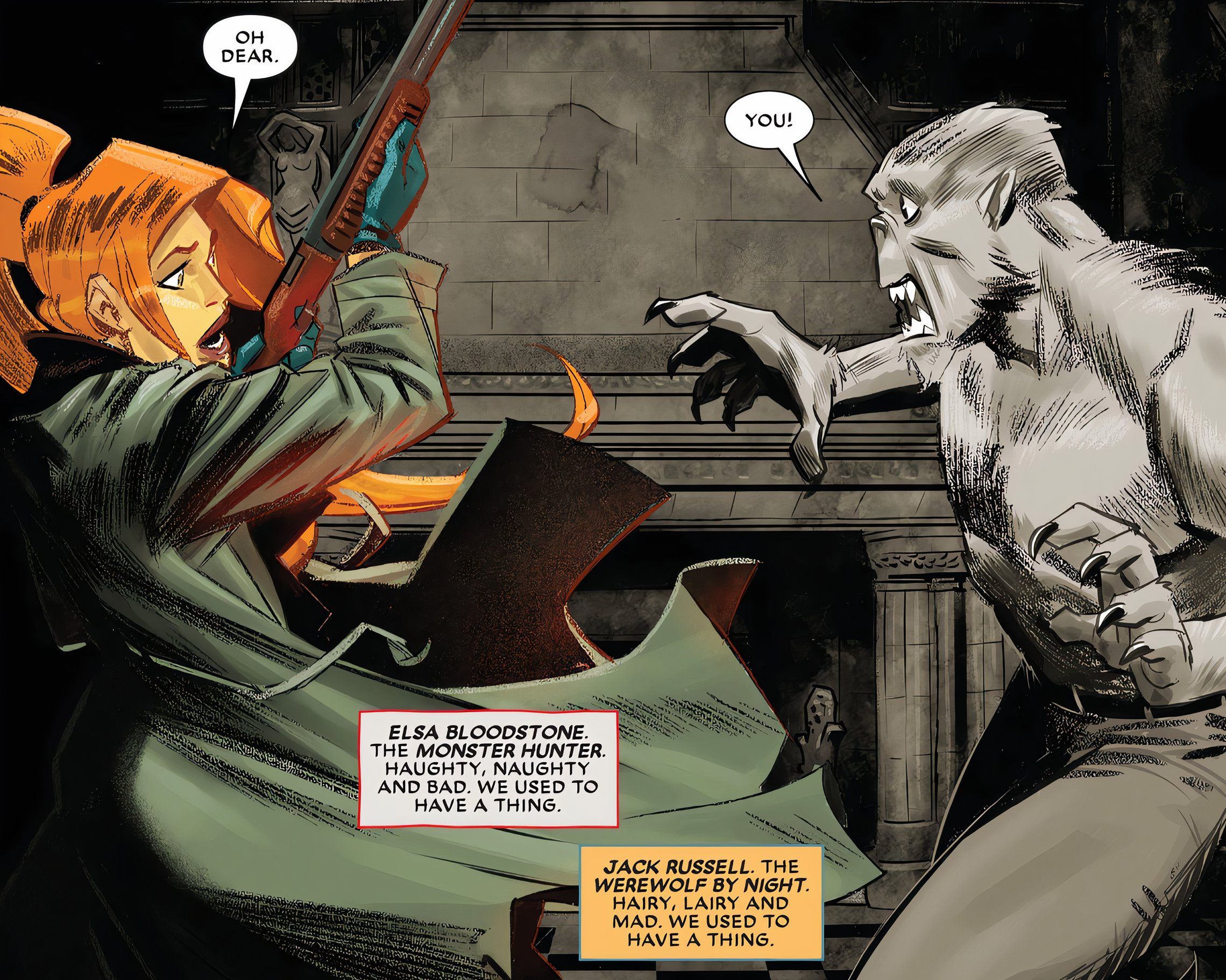 Jack Russell y Elsa Bloodstone se reencuentran tras terminar su última relación.