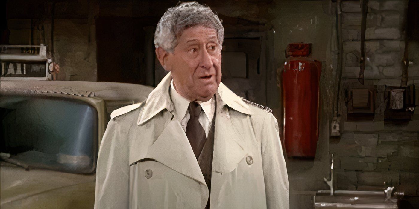 Jack Gilford como Joe Reiger parecendo irritado no táxi