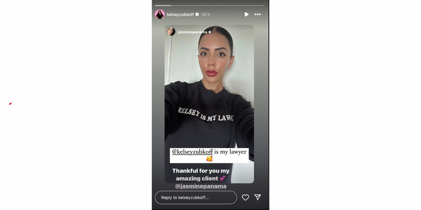 Jasmine Pineda in 90 Day Fiance on IG Stories promoting lawyer