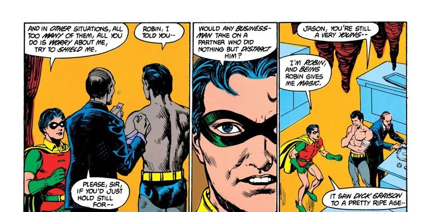 Jasom Todd tells Batman that being Robin makes him magic