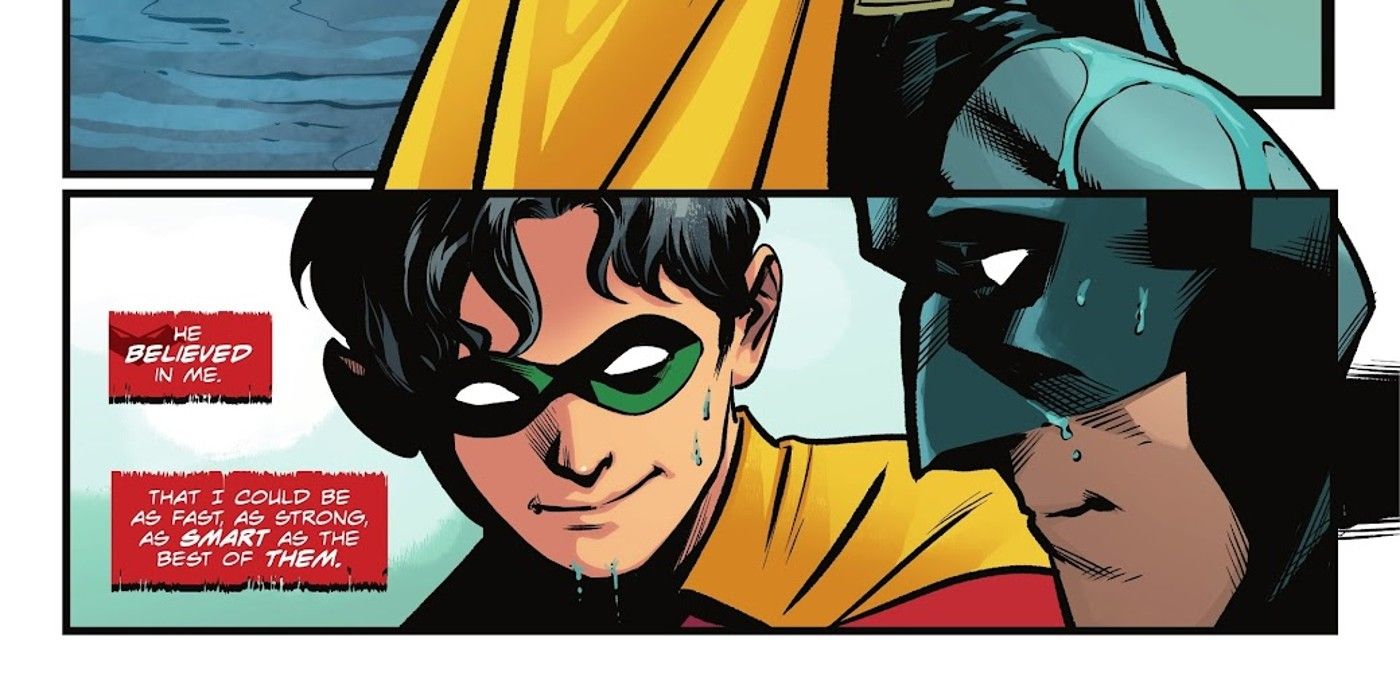 Jason Todd as Robin saves Batman from one of Riddler's traps in Urban Legends #5