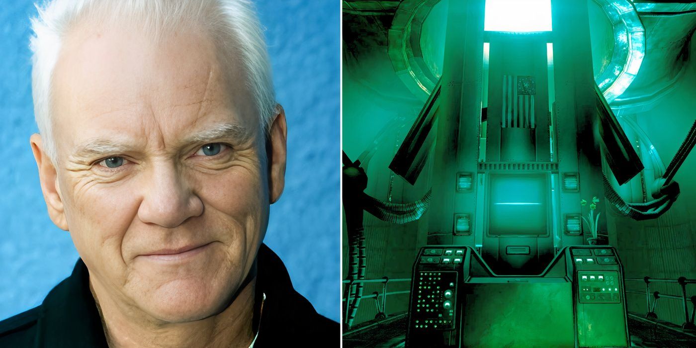 John Henry Eden from Fallout 3 and Malcolm McDowell