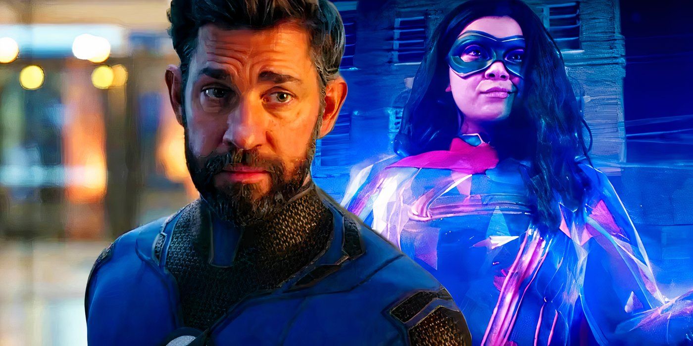Reed Richards talks to Scarlet Witch in Doctor Strange 2 and Kamala Khan uses her powers in Ms. Marvel