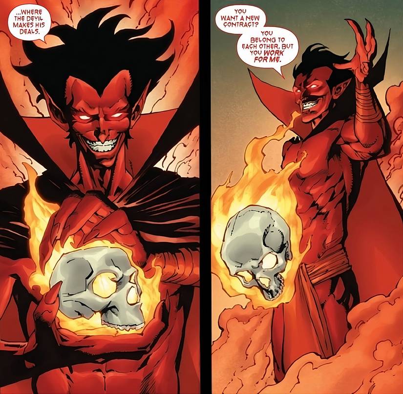Mephisto gifts Zarathos back to Johnny Blaze, but in return Blaze must work for Mephisto.