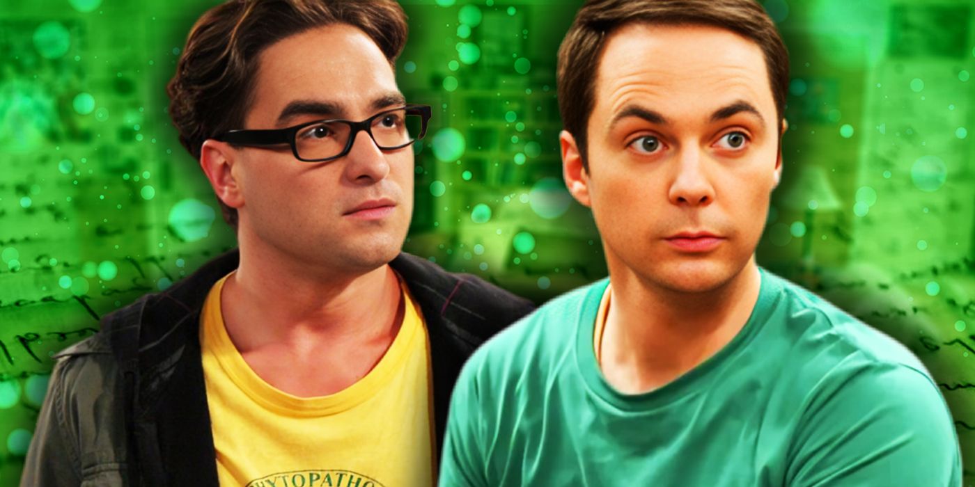 Johnny Galecki as Leonard and Jim Parsons as Sheldon Cooper in a Big Bang Theory Collage