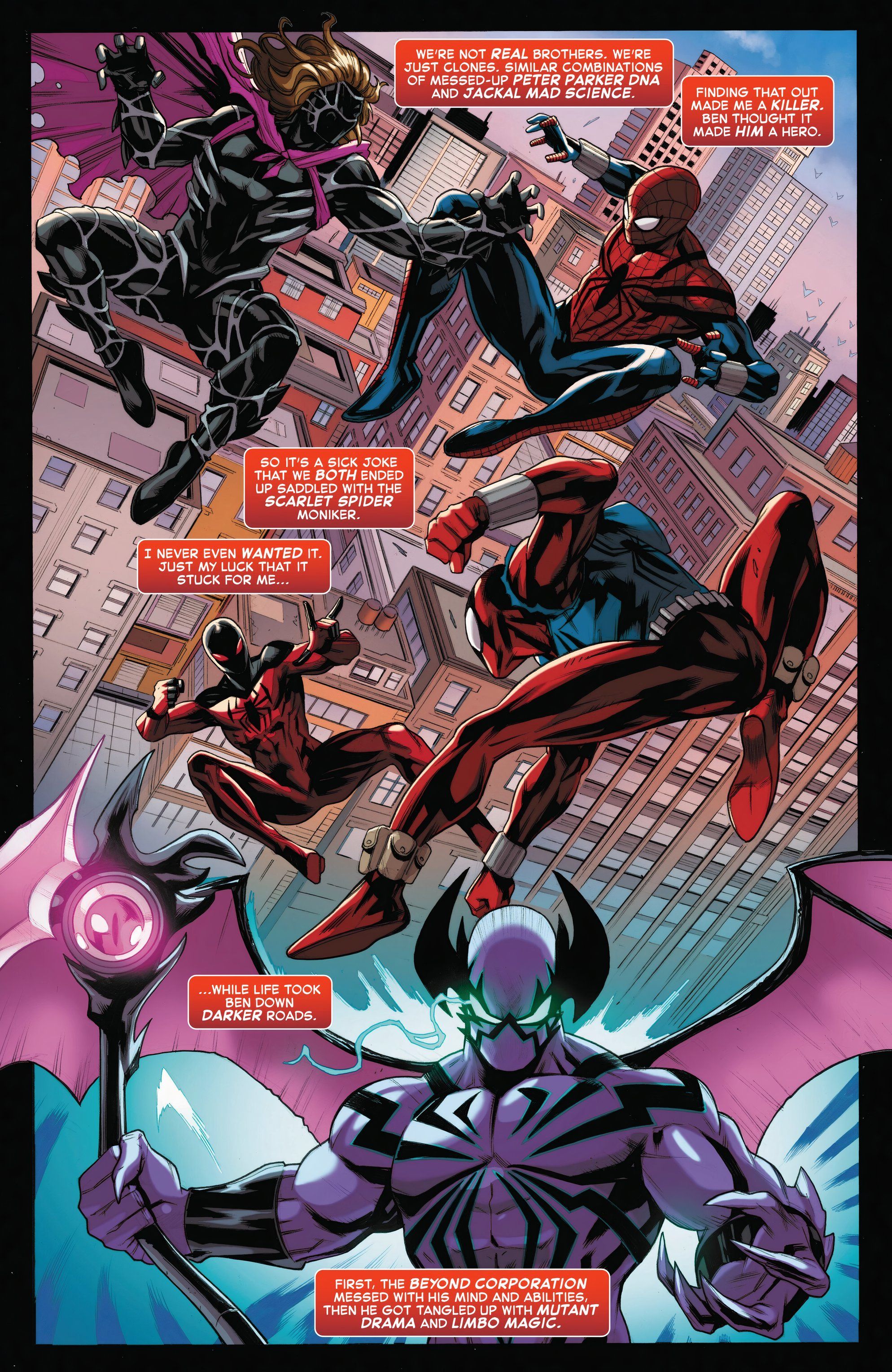 Kaine Parker reflete sobre sua difícil história com Peter Parker e Ben Reilly.