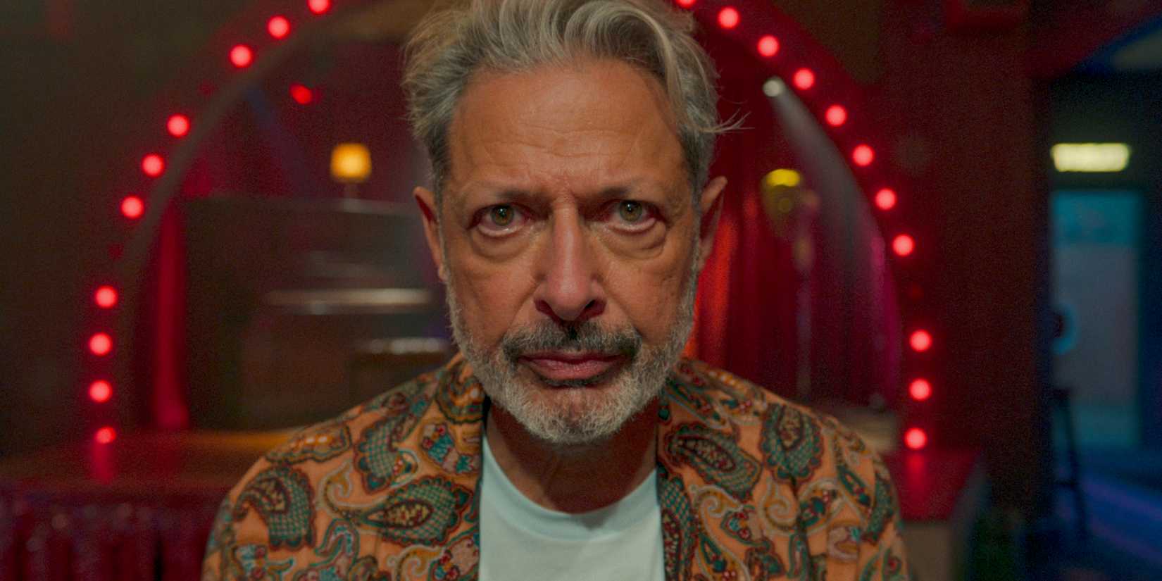 Zeus (Jeff Goldblum) staring intently in KAOS Season 1