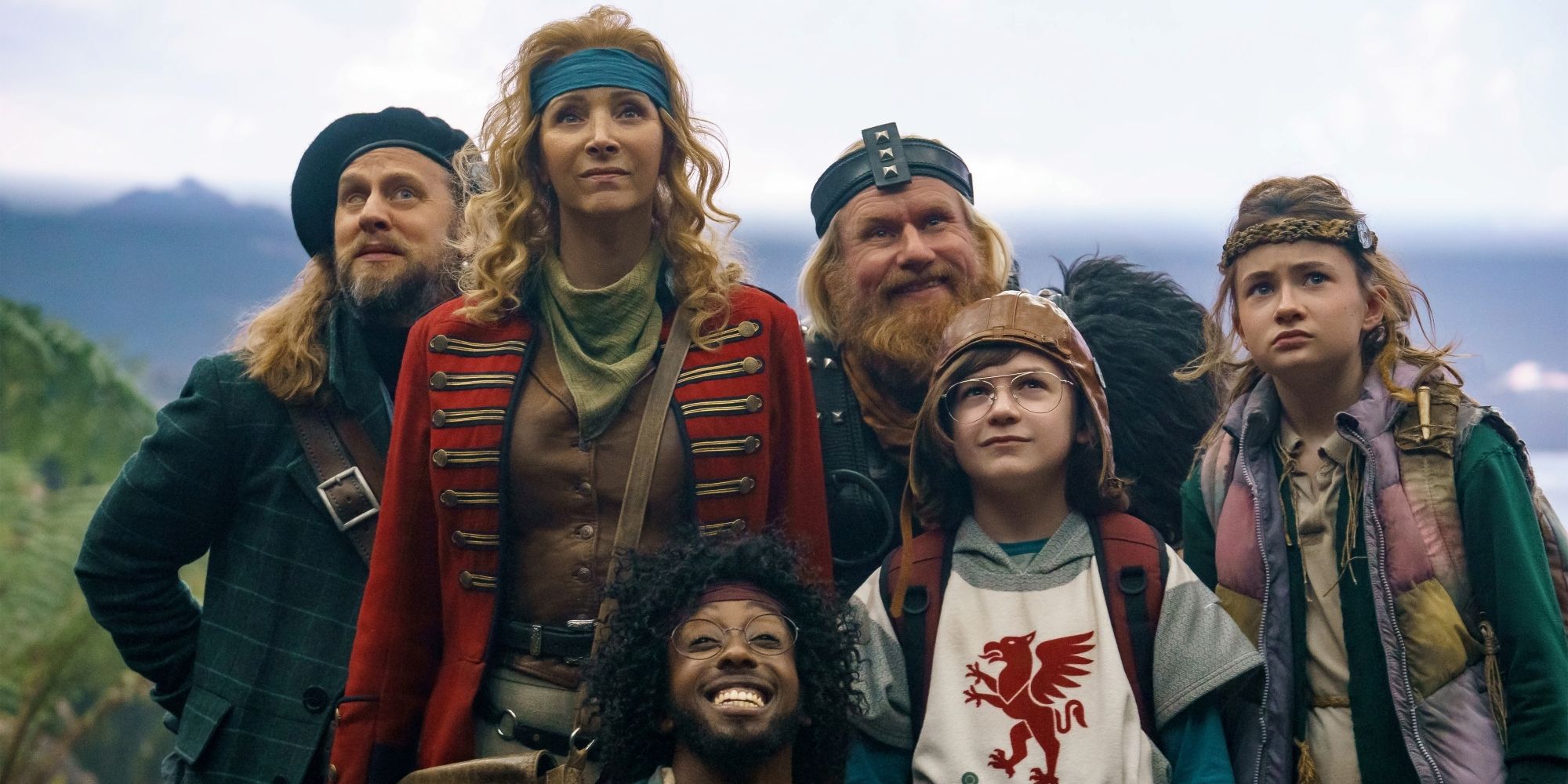 Kevin, Saffron &amp; The Time Bandits Looking At Something With Differing Expressions In Time Bandits 2024.jpg