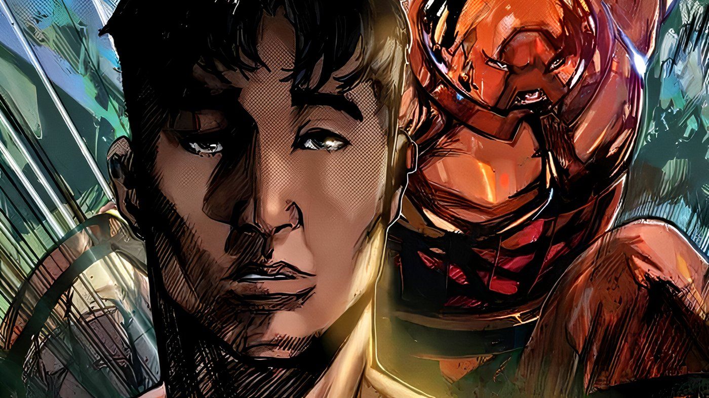Justin Jin aka Kid Juggernaut with the original behind him.