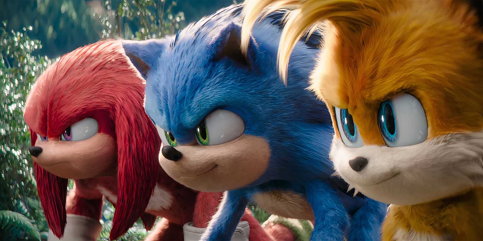 Knuckles, Sonic and Tails line up for a race in Sonic the Hedgehog 3