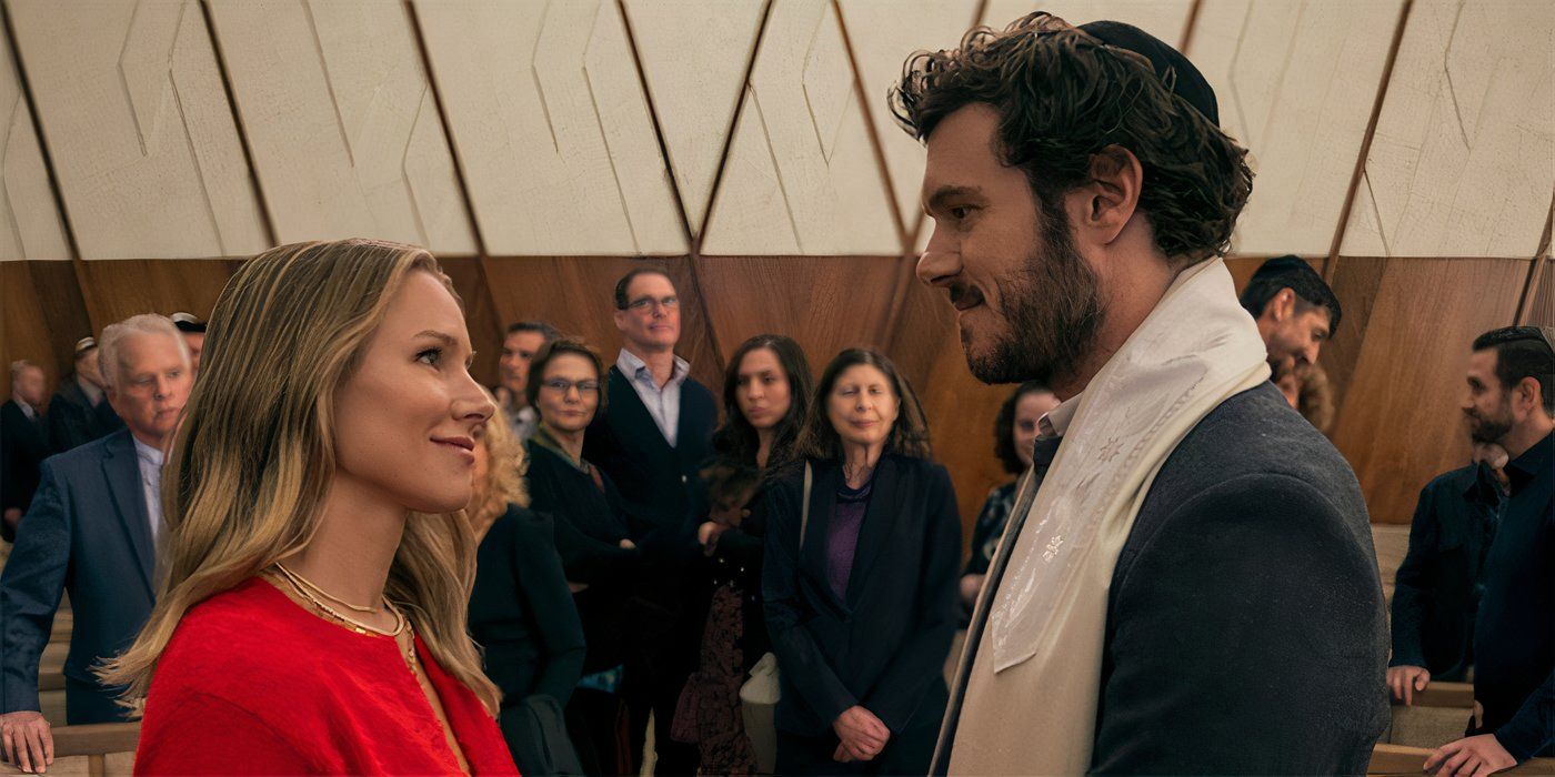 Kristen Bell and Adam Brody smile at each other in 'Nobody Wants This'